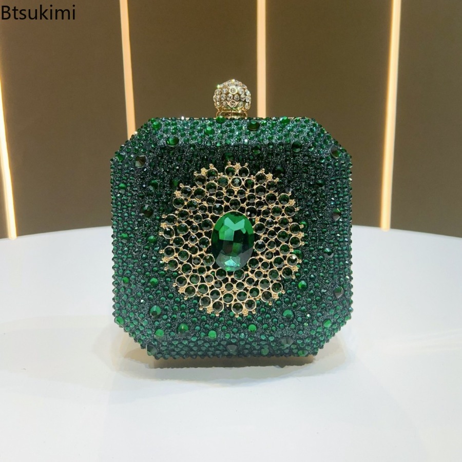 Mini Bag Evening Clutch - Mini Kristal Gece Çantası kadın Metal