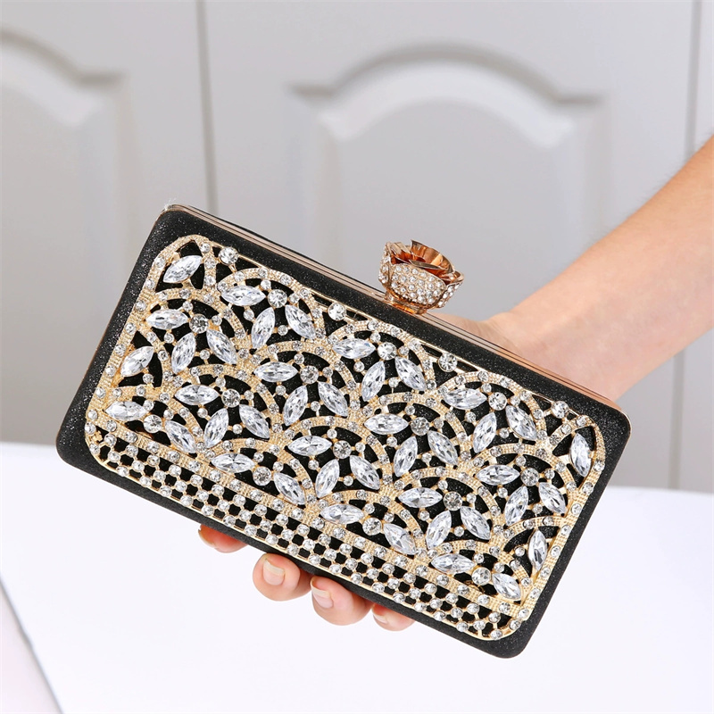 Luxury Bags In Dubai - Lüks Elmas Metal Çerçeveli Abiye Çantası