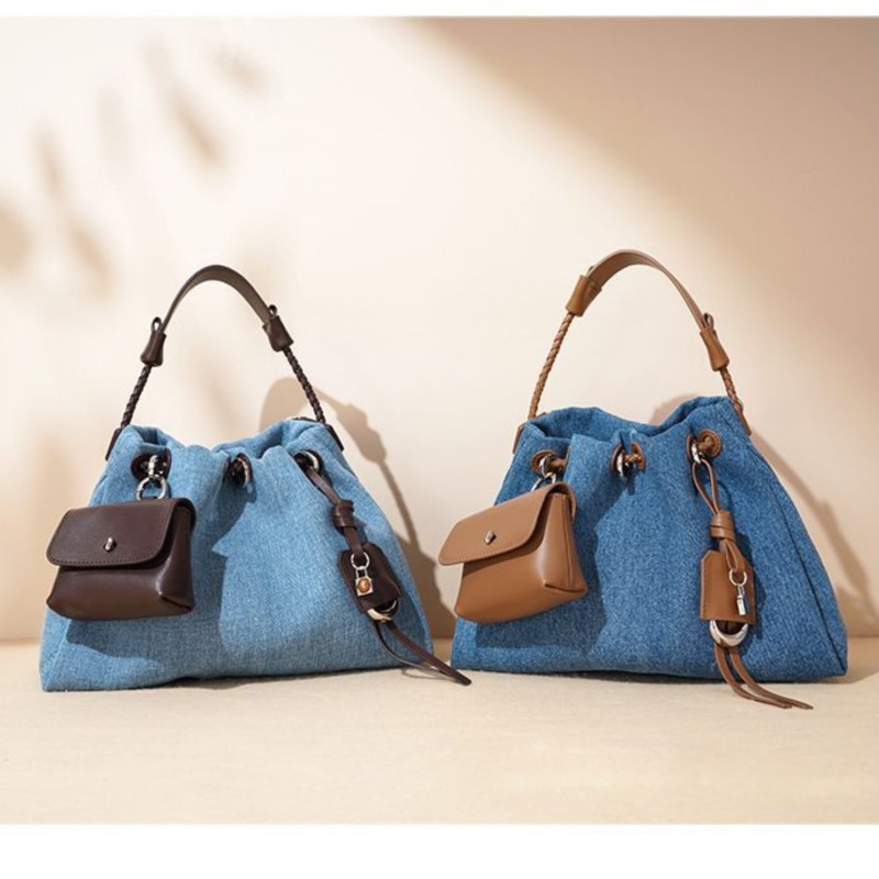 Luxury Y2K Bags - JIAERDI Yüksek Sokak Denim Kova Çanta