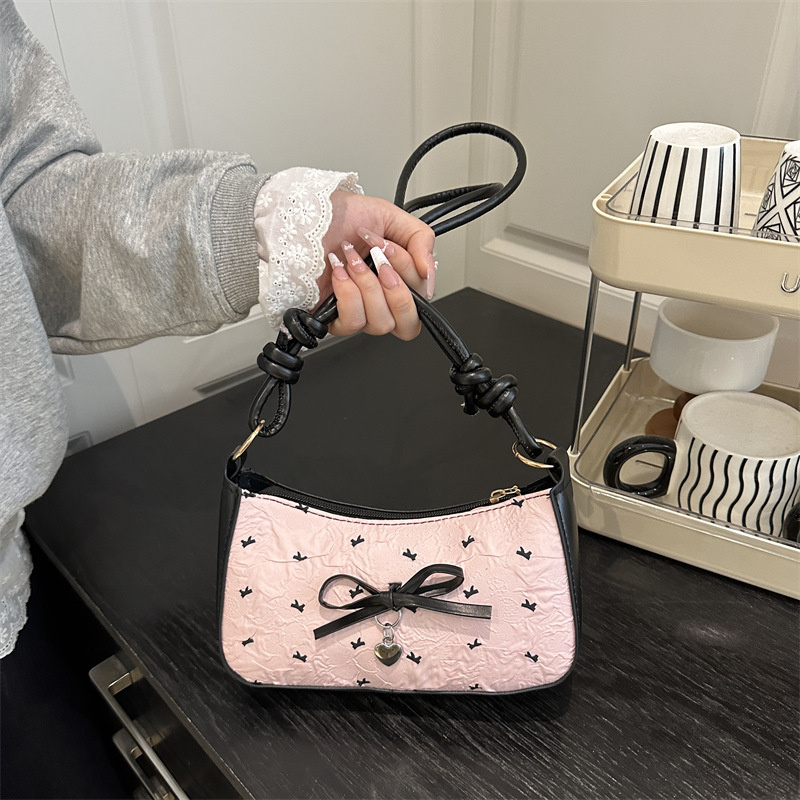 Luxury Y2K Bags - Kadınlar için Y2k Pembe Fiyonklu Koltuk