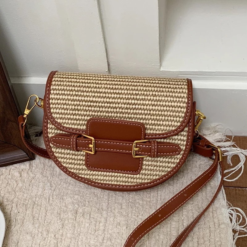 Luxury Bags Leather - İngiltere Tarzı Mini Hasır Eyer Çantaları