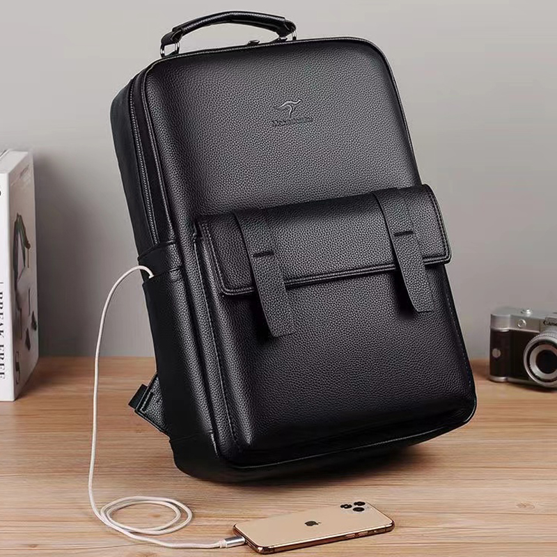 Luxury Bags For Travel - USB arayüzlü erkek lüks deri sırt