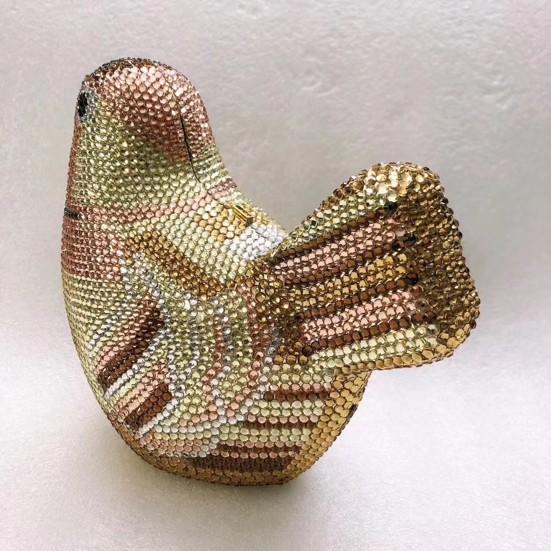Kuş elmas akşam çanta manşonla - Luxury Bags Yellow incelemesi ve fiyatı