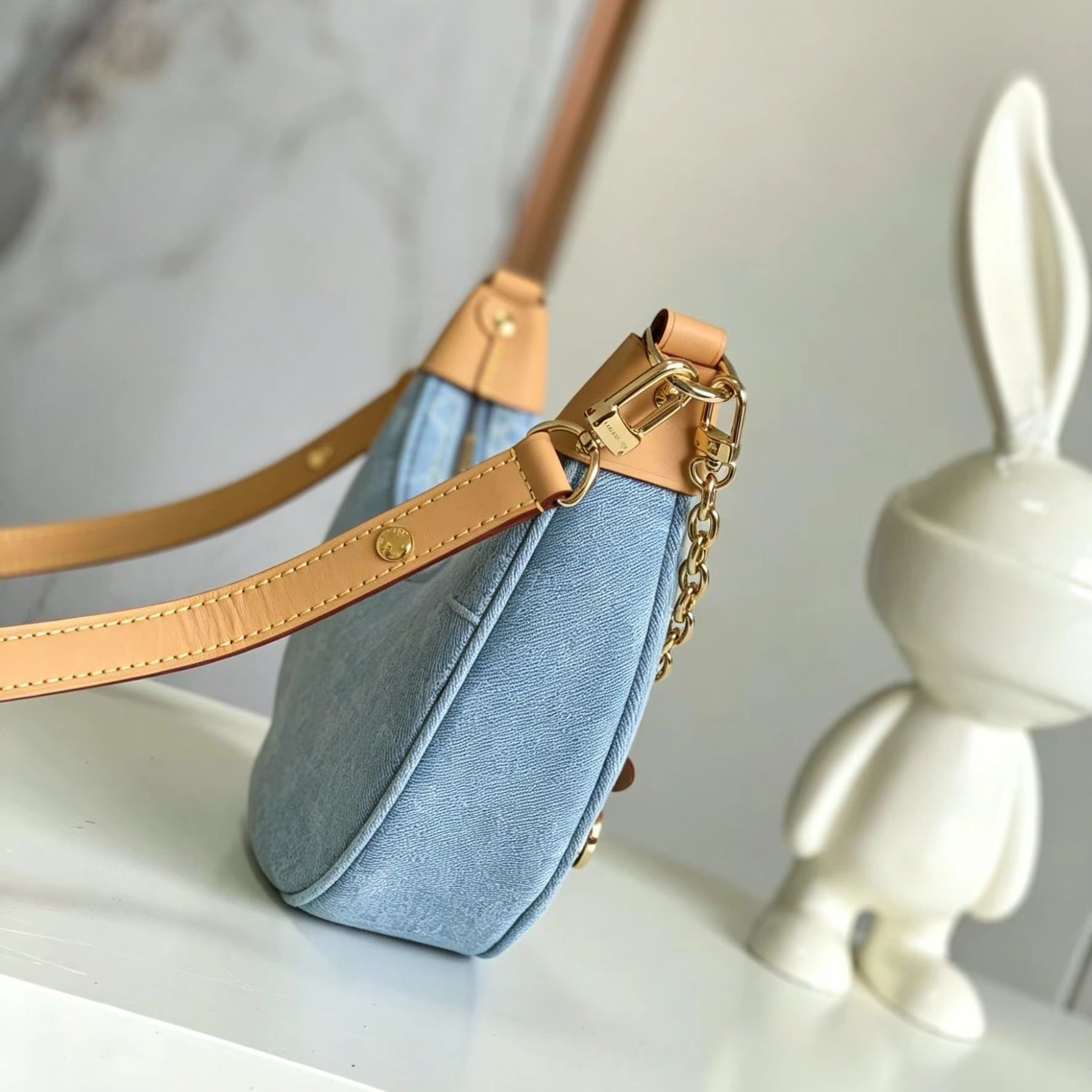 Açık Mavi Jakarlı Kot Kumaş Hi - Luxury Bags Denim incelemesi ve fiyatı