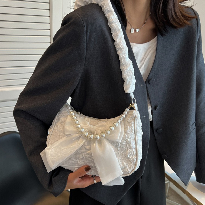 Beyaz İnci Detaylı Kadın Çanta - Luxury Y2K Bags incelemesi ve fiyatı